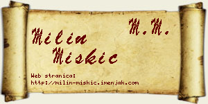 Milin Miškić vizit kartica